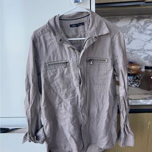 Kenneth Cole Gray Button-Up Shirt